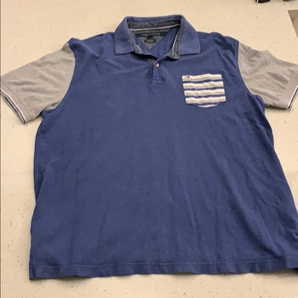 Tommy Hilfiger custom fit polo blue white grey - Picture 1 of 4
